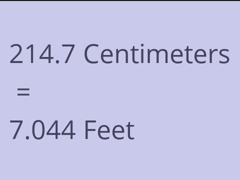 214.7 CM TO FEET