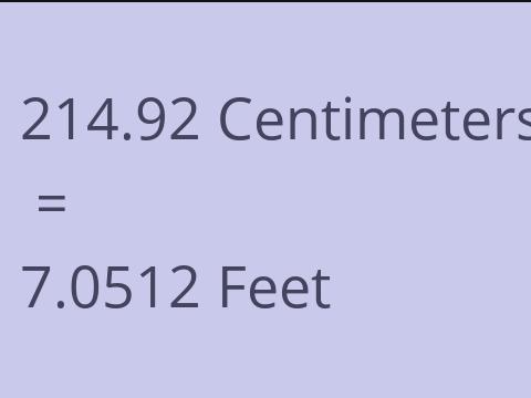 214.92 CM TO FEET