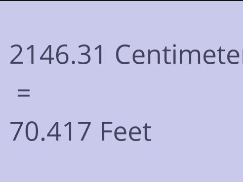 2146.31 CM TO FEET