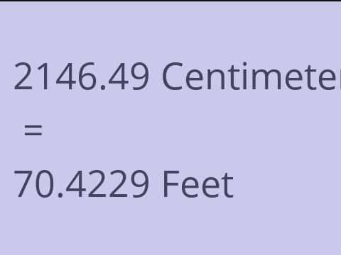 2146.49 CM TO FEET
