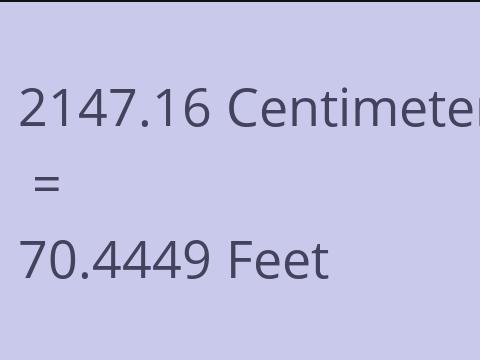 2147.16 CM TO FEET