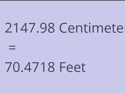 2147.98 CM TO FEET