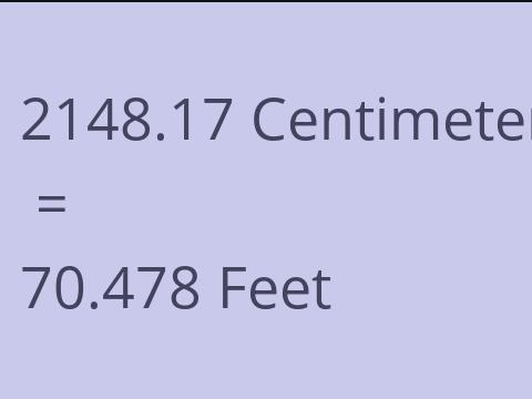 2148.17 CM TO FEET