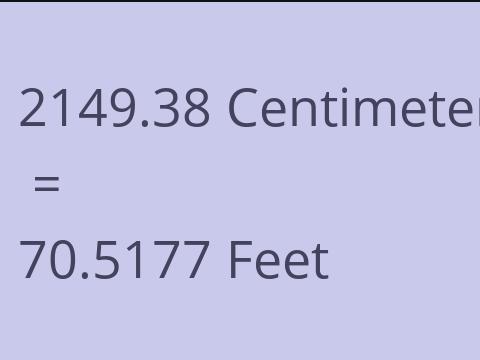 2149.38 CM TO FEET