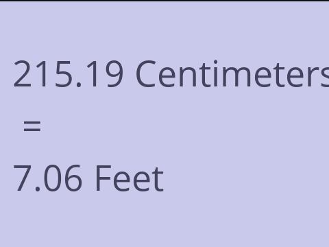 215.19 CM TO FEET