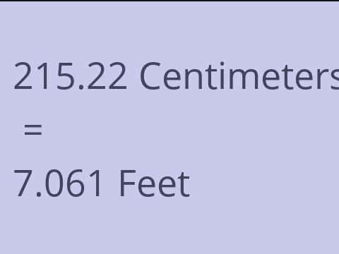 215.22 CM TO FEET