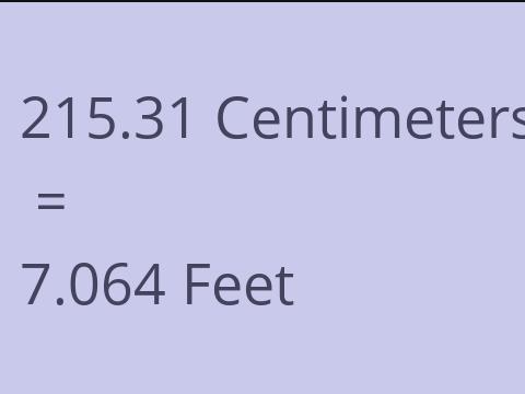 215.31 CM TO FEET