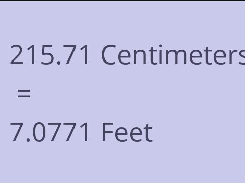 215.71 CM TO FEET