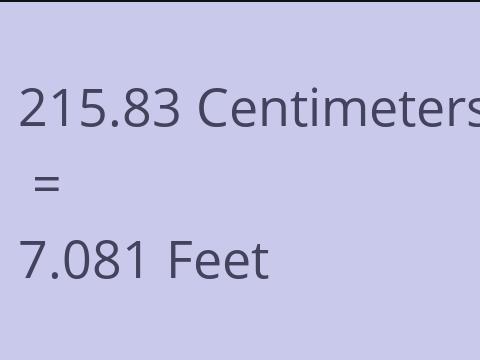 215.83 CM TO FEET