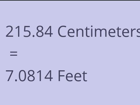 215.84 CM TO FEET