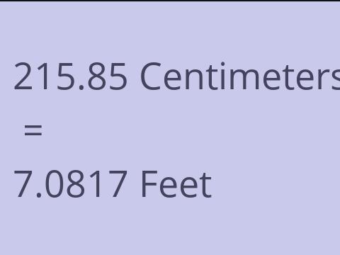 215.85 CM TO FEET