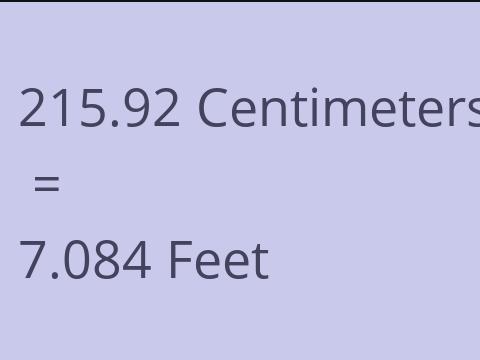 215.92 CM TO FEET