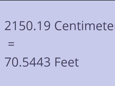 2150.19 CM TO FEET
