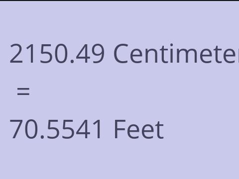 2150.49 CM TO FEET