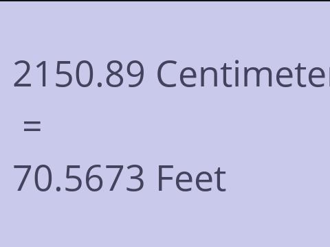 2150.89 CM TO FEET
