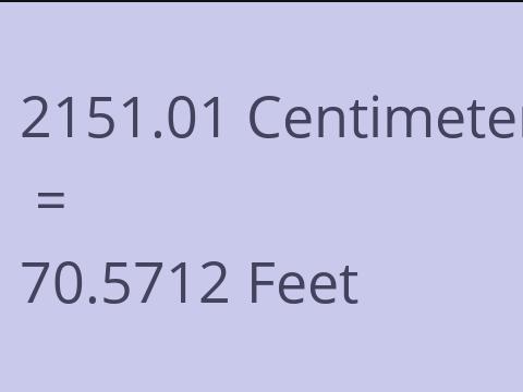 2151.01 CM TO FEET