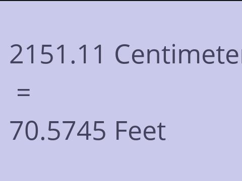 2151.11 CM TO FEET