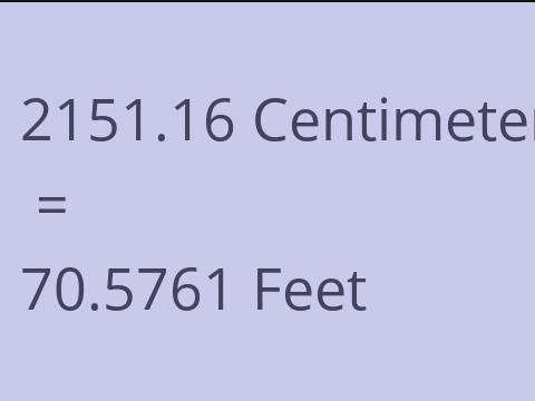 2151.16 CM TO FEET