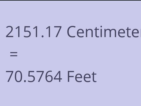 2151.17 CM TO FEET
