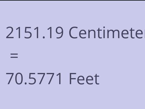 2151.19 CM TO FEET