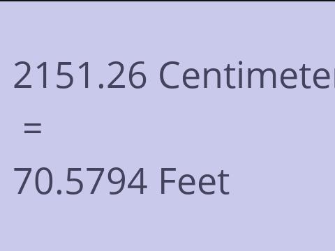 2151.26 CM TO FEET