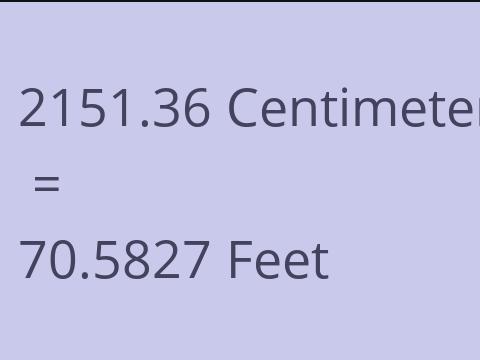 2151.36 CM TO FEET