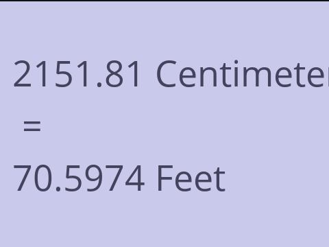 2151.81 CM TO FEET