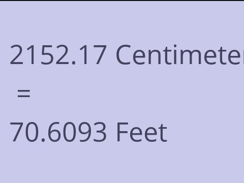 2152.17 CM TO FEET