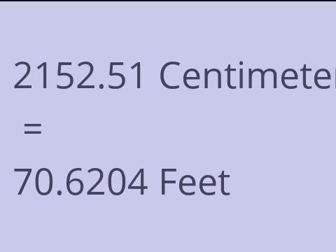 2152.51 CM TO FEET