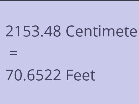 2153.48 CM TO FEET