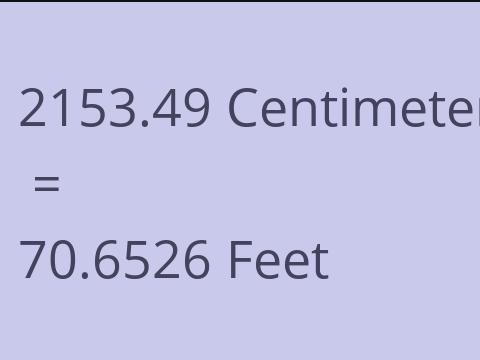 2153.49 CM TO FEET