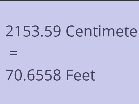 2153.59 CM TO FEET