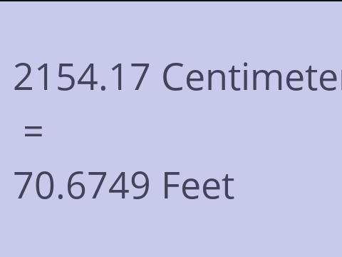 2154.17 CM TO FEET