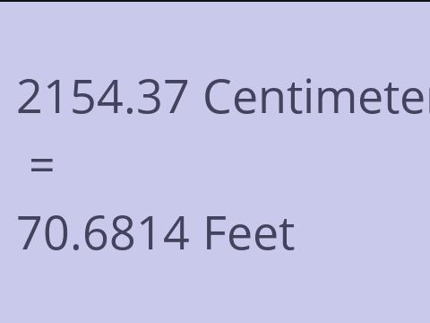 2154.37 CM TO FEET
