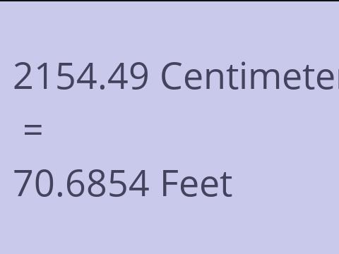 2154.49 CM TO FEET