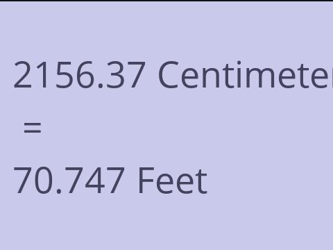 2156.37 CM TO FEET