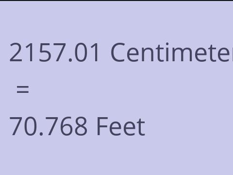 2157.01 CM TO FEET