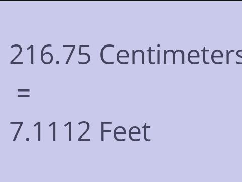 216.75 CM TO FEET