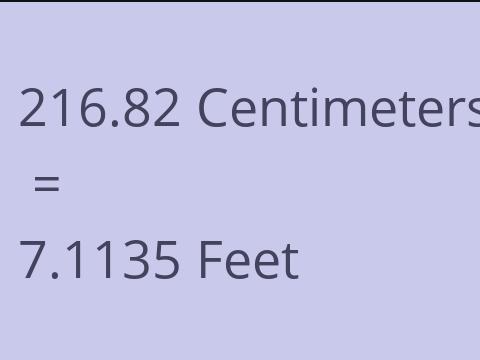 216.82 CM TO FEET