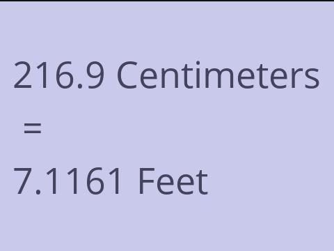 216.9 CM TO FEET