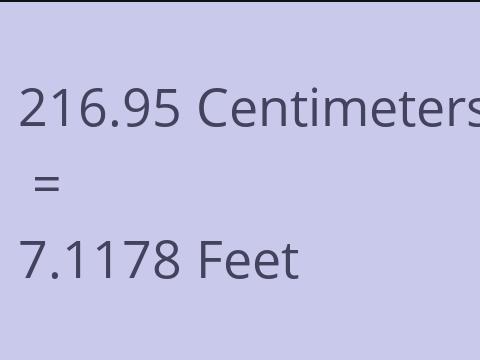 216.95 CM TO FEET