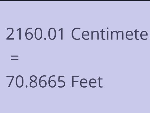 2160.01 CM TO FEET