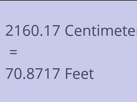 2160.17 CM TO FEET