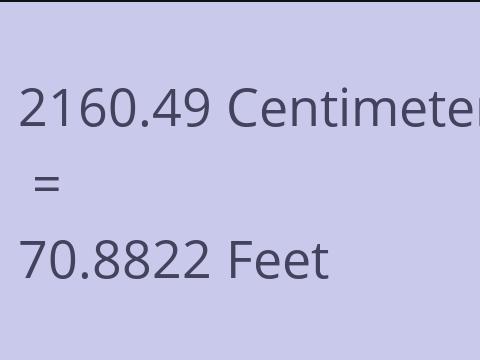 2160.49 CM TO FEET