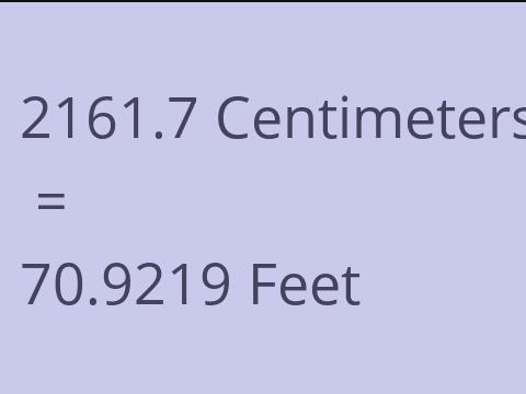 2161.7 CM TO FEET