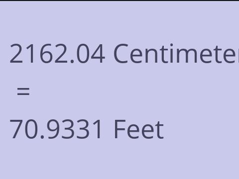 2162.04 CM TO FEET