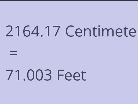 2164.17 CM TO FEET