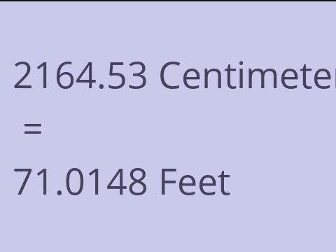 2164.53 CM TO FEET
