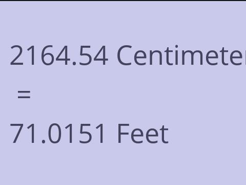 2164.54 CM TO FEET