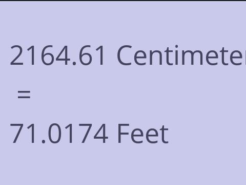 2164.61 CM TO FEET